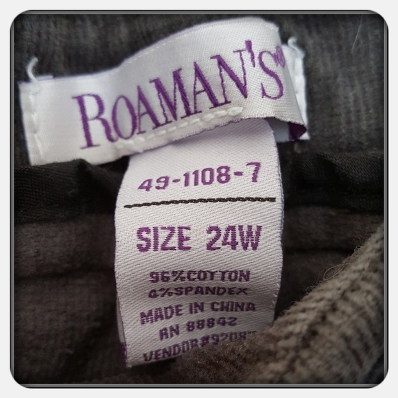 Woman's Gray Courdaroy Skinny Jeans Size 24W - Picture 2 of 3